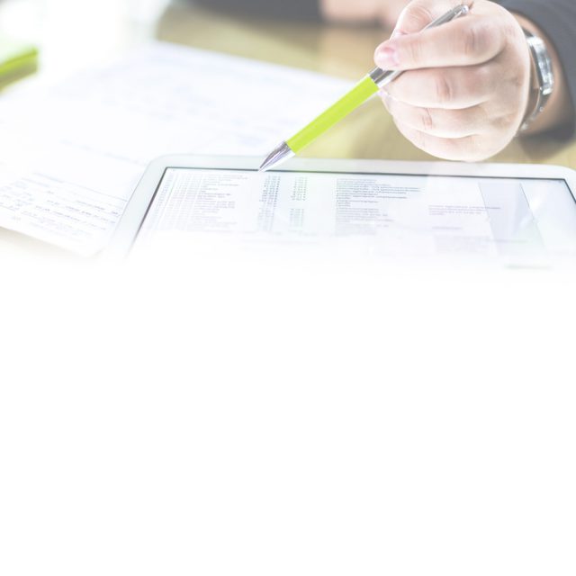working with data on a tablet